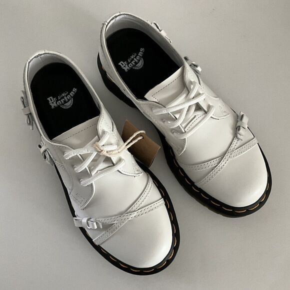 Dr. Martens Oxfords White Leather 1461 Bow 3-Eye Lace-up 5 - Picture 10 of 11